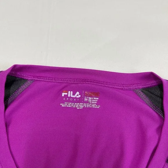 FILA Sport Womens Performance Running Shirt Medium Long Sleeve Black/pink - Picture 5 of 13